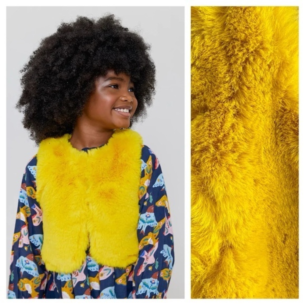 Pink Chicken Yellow Faux Fur Fiona Vest 14